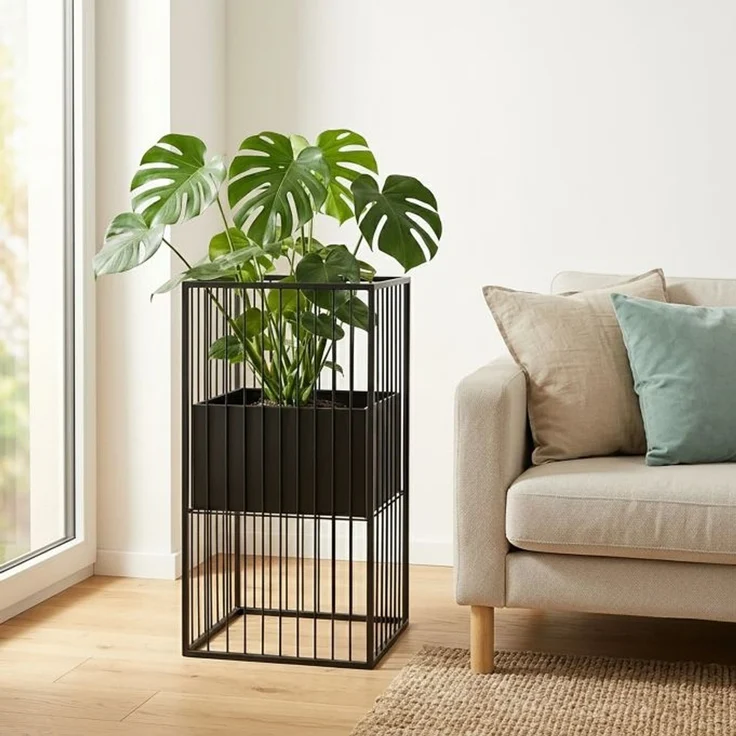 Relaxdays Metall Blumenständer in Schwarz – Bild 3