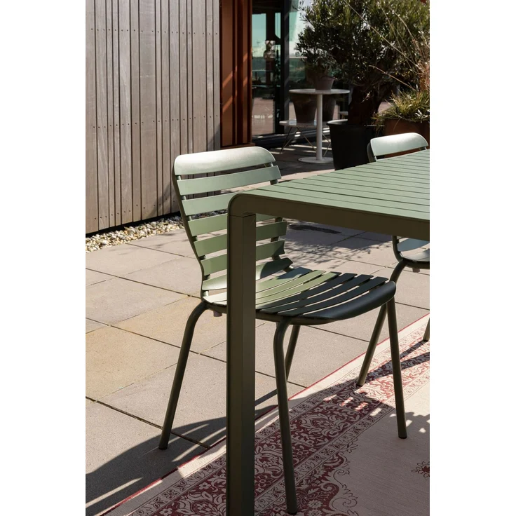 Zuiver Gartenmöbel-Set Vondel mit Tisch, 2 Stühlen & Bank, Aluminium Grün 87,2x168,5x75 cm – Bild 6