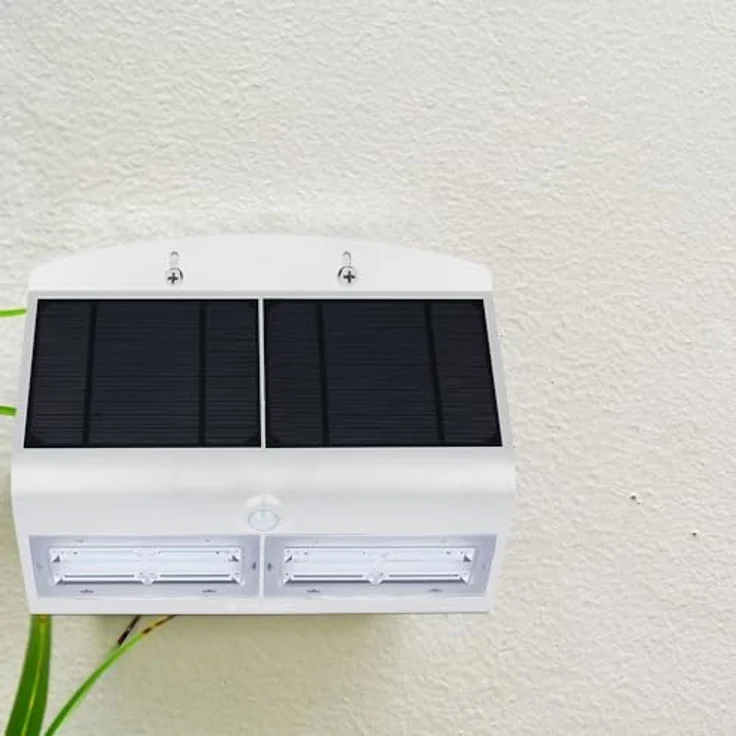 V-TAC Weiße Solar-Wandleuchten IP65, 8W, 850 Lumen, 4000K Tagesweiß, 270x221x109.2 mm – Bild 3