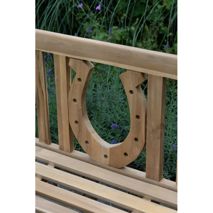 Teakholz Gartenbank Hufeisen 120 cm – Bild 6