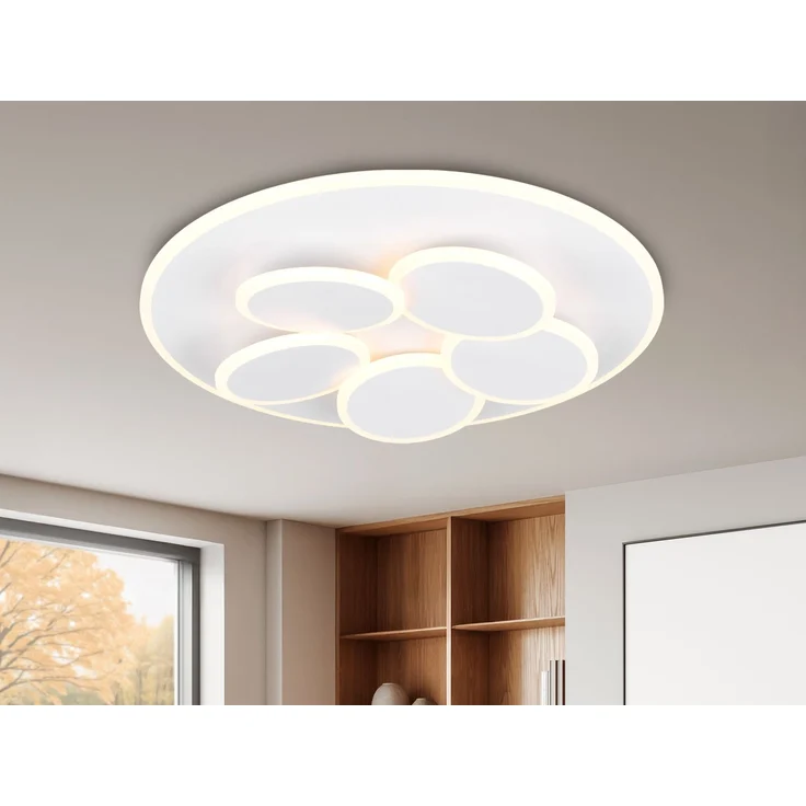 Trio Leuchten LED Deckenleuchte Mandela 35W, warmweiß-kaltweiß, weiß – Bild 1