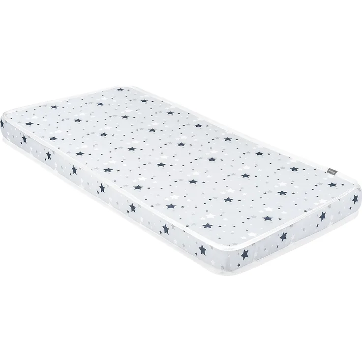 Kikkaboo Babybett Matratze Fantasia Stars 120 x 60 x 9 cm, Bezug aus Baumwolle grau