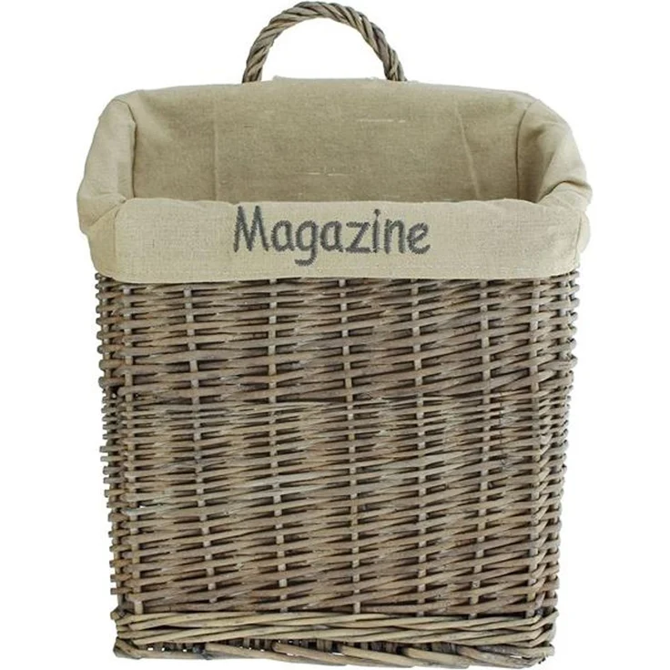 Zeitungskorb "Magazine" aus Weide geflochten, grau, Zeitschrifenkorb, Aufbewahrungskorb für Zeitschriften, Magazinkorb – Bild 4