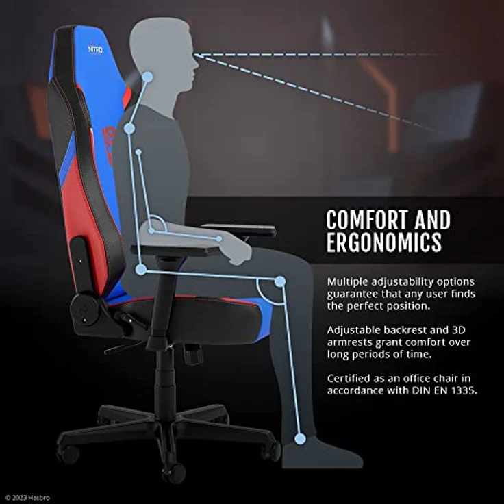 Nitro Concepts X1000 Gaming Stuhl - Transformers Optimus Prime Edition, veganer PU-Leder-Bezug, ergonomische Verstellmöglichkeiten, 135 kg Tragfähigkeit – Bild 5