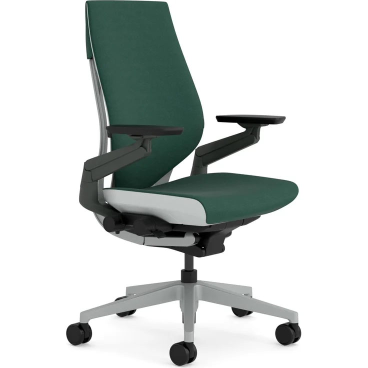 Steelcase Gesture Ergonomischer Bürostuhl mit 360° Armlehnen und 3D-Live Back Lumbalstütze Dunkelgrün – Bild 1