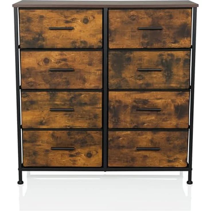 hjh LIVING Kommode mit 8 Schubladen RAGALA Light 80 x 30 x 82 cm Regalsystem Sideboard für Wohnzimmer Schlafzimmer Flur, Räuchereiche – Bild 10