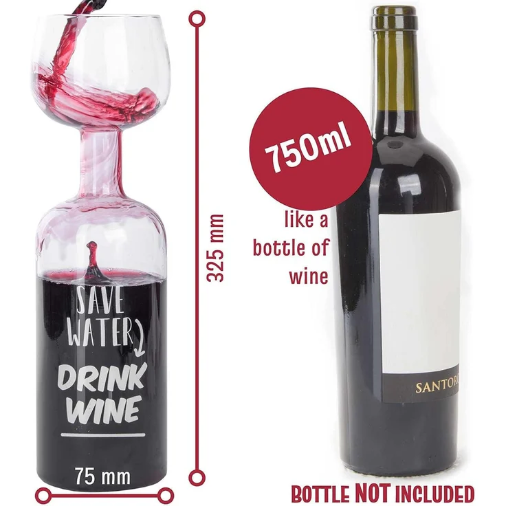 Dimono Rotweinglas XXL Rotweinglas–750ml Weinglas-Set für Abendessen, Partys & Geschenke, Glas, Weinflaschen Glas 750 ml mit Reinigungskugeln – Bild 4