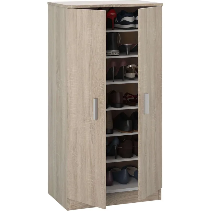 Dmora - Kommode Raoul, Küchen-Sideboard mit 2 Türen, Wohnzimmer-Buffet, 100 % Made in Italy, 81 x 44 x 86 cm, Zement,