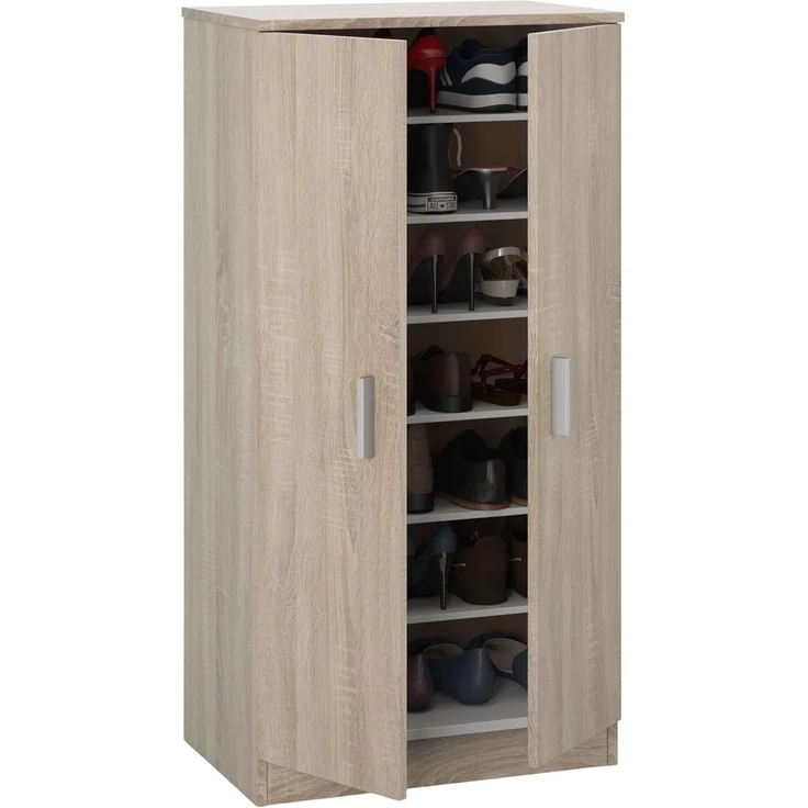 Dmora - Kommode Raoul, Küchen-Sideboard mit 2 Türen, Wohnzimmer-Buffet, 100 % Made in Italy, 81 x 44 x 86 cm, Zement,