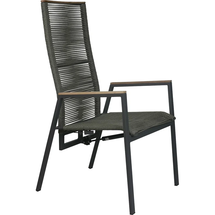 Gardissimo HELENA MOVE 6x Alu Stapelsessel mit Rope Bespannung & Teak-Armlehnen – Bild 8