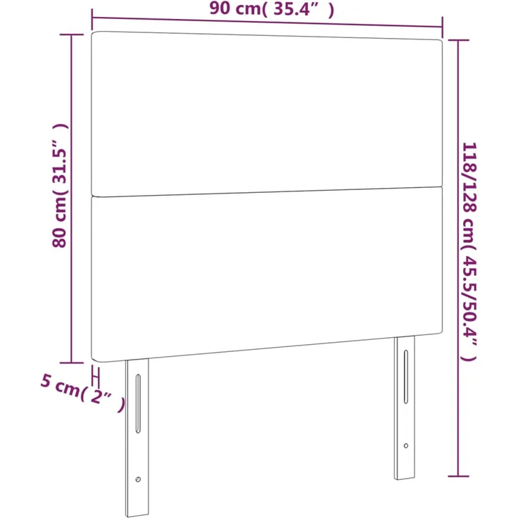 vidaXL Kopfteile 2 Stk. Hellgrau 90x5x78/88 cm Stoff 3116034 – Bild 8