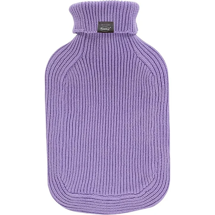 Fashy Wärmflasche mit Rollkragen-Strickbezug flieder 2 L