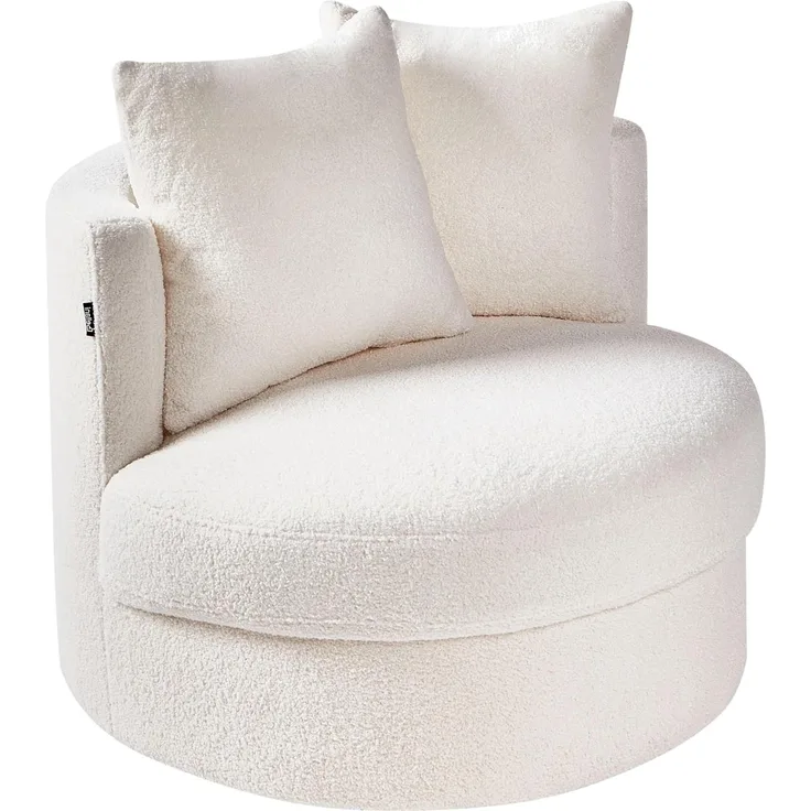 Drehsessel DALBY Bouclé Weiß