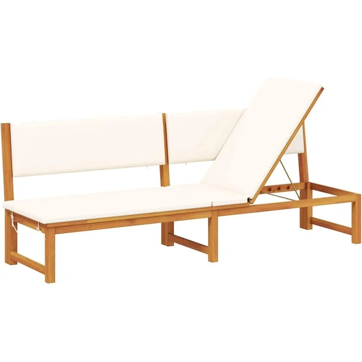 Sonnenliege, Gartenliege Öl-Natur 200 x 57 x 75cm Massivholz Akazie – Bild 2