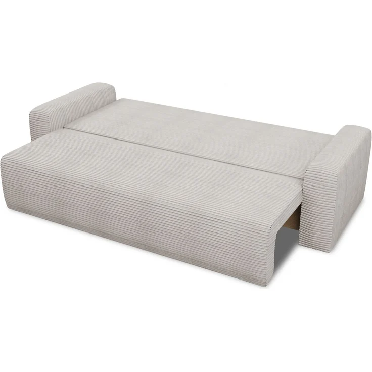 Schlafsofa Spark – Sofa mit Schlaffunktion und Bettkasten, Bonellfederkern, Cordbezug, große Schlaffläche, modernes Polstersofa & Bettsofa (Grau (Poso 110)) – Bild 3