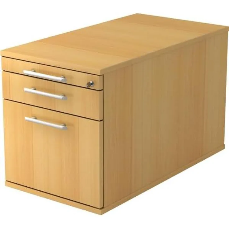 Rollcontainer TC20 80cm, 1 Schub, 1 HR, Schloss, RE Buche