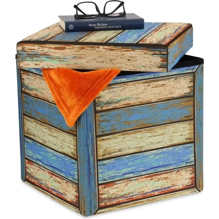 Vintage Sitzhocker mit Stauraum