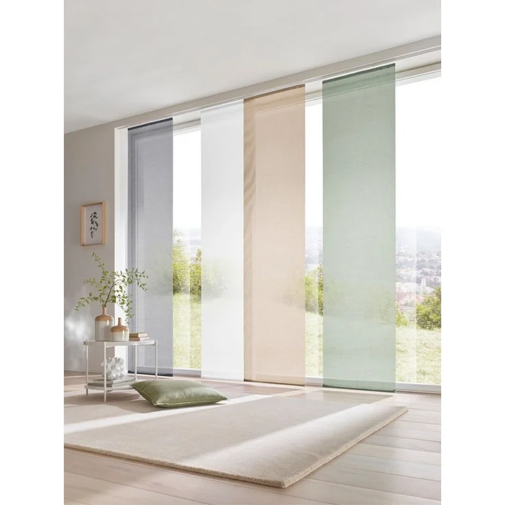 heine Gardine Schiebevorhang (1 St), Klettschiene, halbtransparent, Schiebevorhang – Bild 1