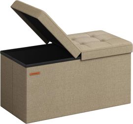 Songmics Sitzbank mit Stauraum, klappbare Sitztruhe