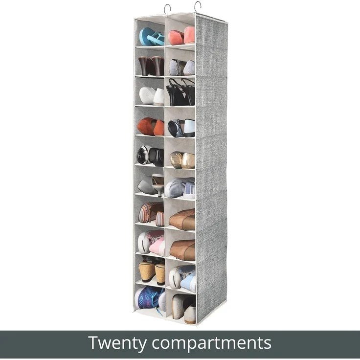 Hängeaufbewahrung Organizer mDesign Aufbewahrung Kleidung Schuhe Schwarz Creme – Bild 5