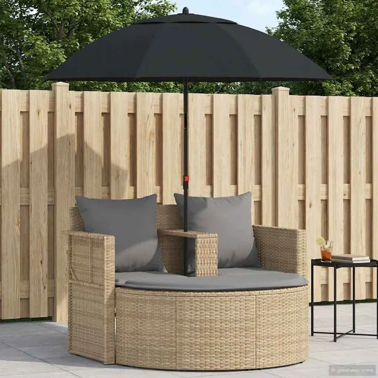 vidaXL Garten-Sofa 8 Stk. Poly-Rattan Beige und Hellgrau 42025899