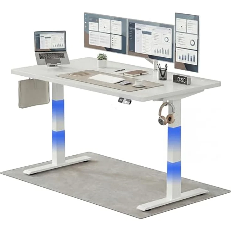 Devoko Höhenverstellbarer Schreibtisch 160x80 cm elektrisch, Höhenverstellung 63-128 cm mit Smart Control, 125 kg Tragkraft, für gesundes Arbeiten – Bild 2
