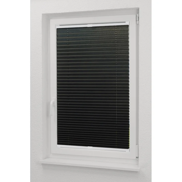 Lysel - Qualitätsplissee Crush Tageslicht graphitschwarz - Plissee in der Größe (Bx H) 80cm * 130cm – Bild 7