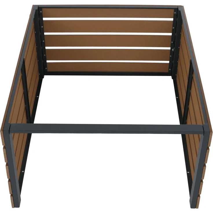 XL Mähroboter-Garage mit Pflanzkasten HWC-Q70, Dach Unterstand für Rasenmäher, WPC Metall 47x72x89cm ~ teak – Bild 8