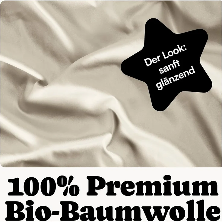 Seralino Kissenbezüge Mako Satin Kissenbezug (100% Bio Baumwolle) weich, hautfreundlich, (2 Stück), Fairtrade/ GOTS zertifizierte uni Kissenhülle mit Reißverschluss – Bild 4
