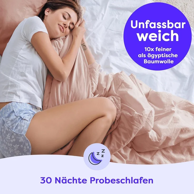 Wolkenfeld Bettwäsche Allergiker Bettwäsche unifarben, unfassbar weich, Mikrofaser, 3 teilig, 135x200 cm, 155x220 & Übergrößen I inkl. Kissenbezüge 80x80 I Uni – Bild 2