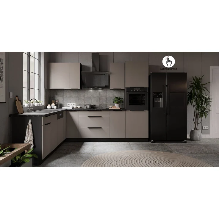 Winkelküche ARIA K-BL ECKE 2 - 250 x 270 cm Anti Fingerprint Küchenzeile Küchenblock Singleküche Einbauküche Küche Eckküche – Bild 3