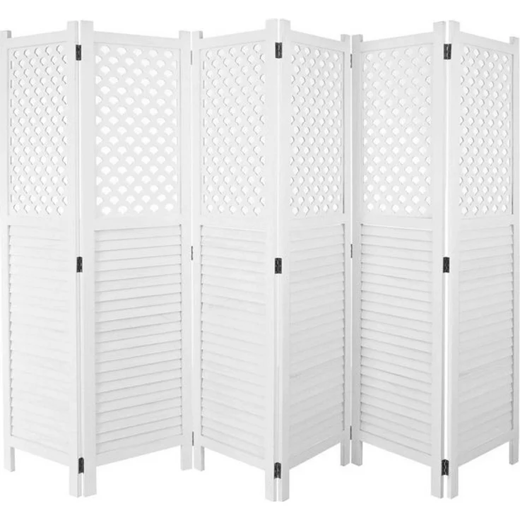 MCW Paravent MCW-A84-6, 6 Paneele, Standfest, Vielseitig verwendbar, Fensterladenoptik – Bild 4