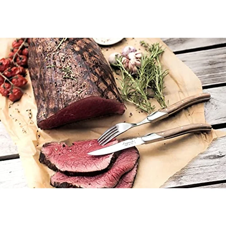 Laguiole Style de Vie Steakmesser LAGUIOLE STEAKMESSER SET "LUXIVIO", Edelstahl, Olivenholz, 6 Messer (6 Stück) – Bild 6