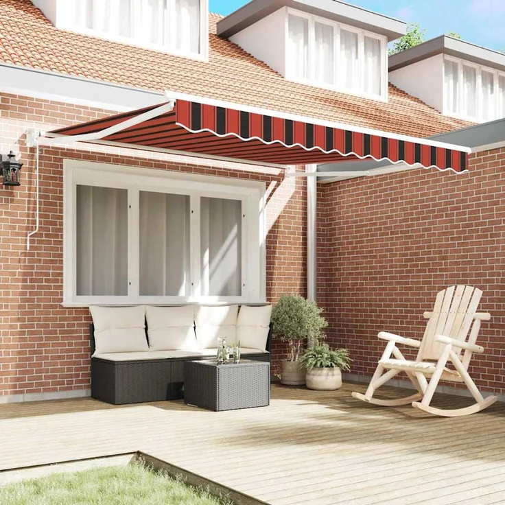 Einziehbare Markise, Sonnenmarkise Orange und Braun 300 x 250 cm – Bild 3