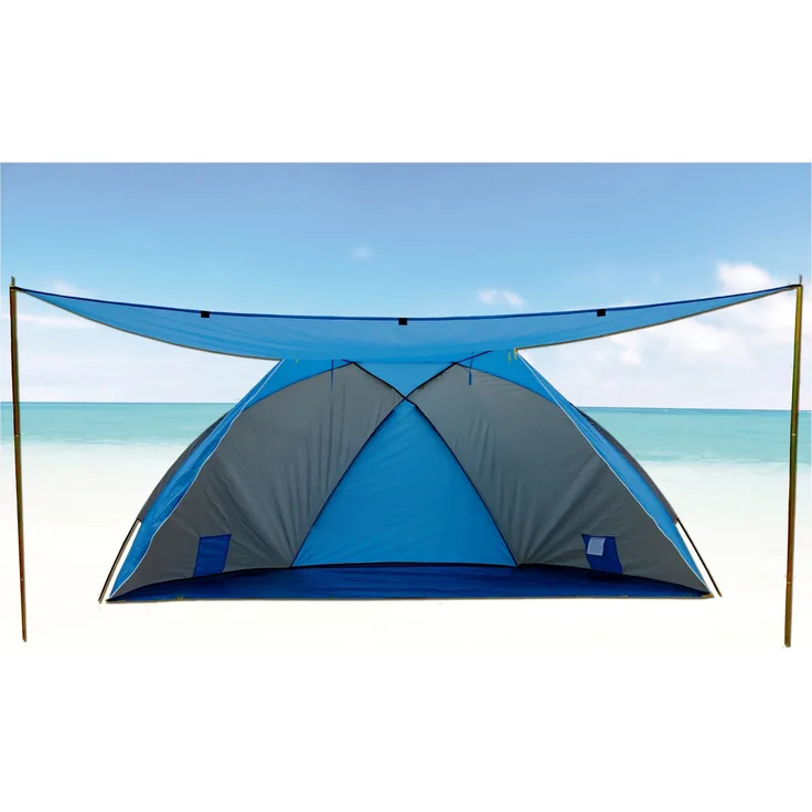 Strandmuschel 46254 mit zusätzlichem Sonnendach und UV-Schutz - 270 x 120 x 120 cm