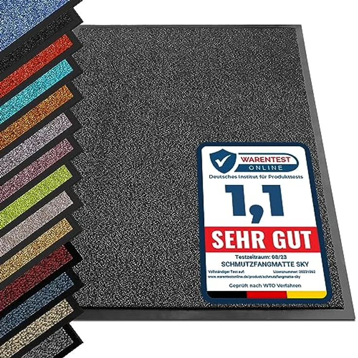 etm® Schmutzfangmatte - Note 1,6: Sieger Preis-Leistung - Fußmatte in vielen Größen - Türmatte Fußabstreifer für Haustür innen und außen (Anthrazit-Schwarz, 120x300 cm) – Bild 1
