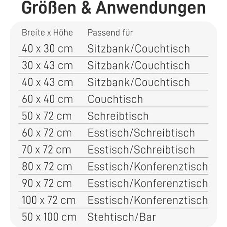 Natural Goods Berlin Tischkufen Rechteck Metall Tischgestell stabil Tischbeine alle Größen Möbelkufen Esstisch, Schreibtisch, Couchtisch, Bank einfache Montage Außenbereich (50 * 72cm, Weiß) – Bild 8
