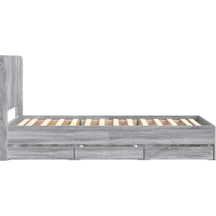 vidaXL Bettgestell mit Stauraum und Kopfteil Sonoma-Grau 100 x 200 cm 3413976 – Bild 7