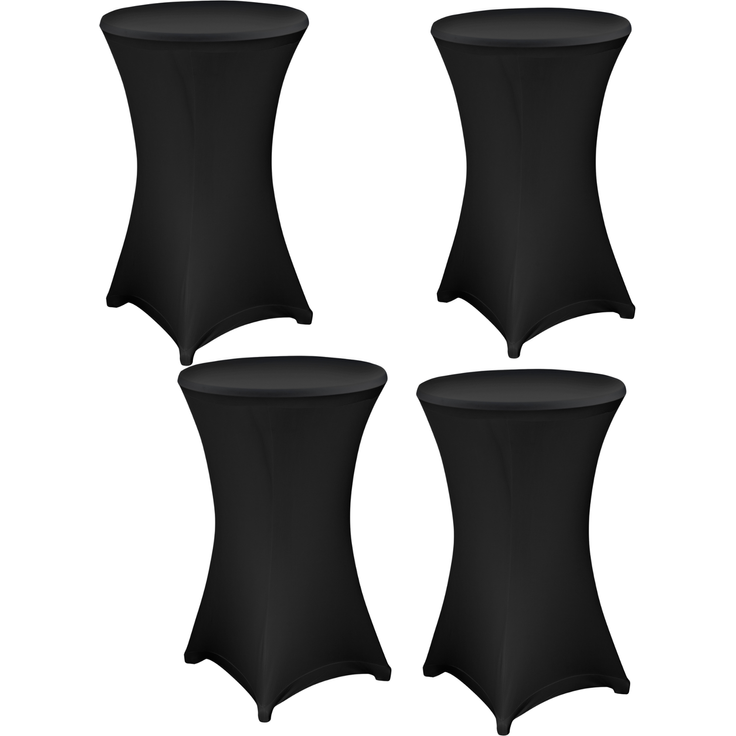 4x Julido Stehtischhusse Husse Stehtisch Schwarz Stretch Ø 60cm Bistrotisch