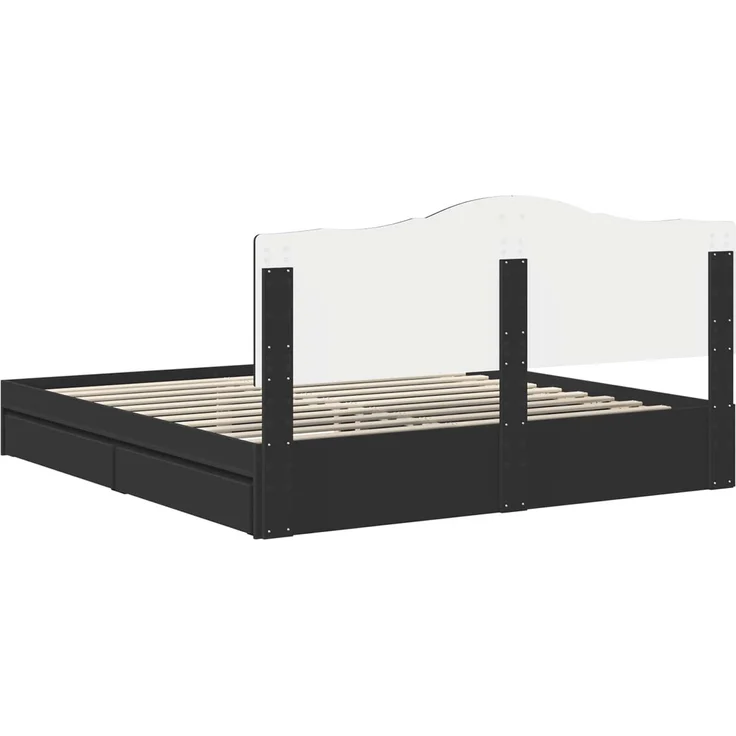 vidaXL Aufbewahrungsbett Schwarz 200 x 200 cm Holzwerkstoff 3413472 – Bild 9