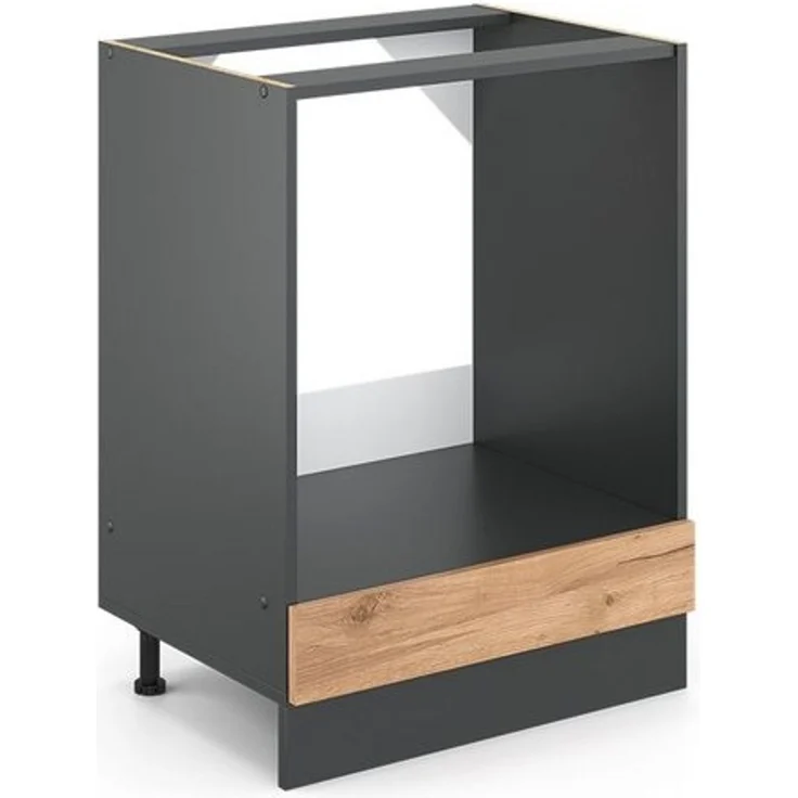 Herdumbauschrank R-Line Goldkraft Eiche 60 cm J-Shape, AP Anthrazit Vicco – Bild 4