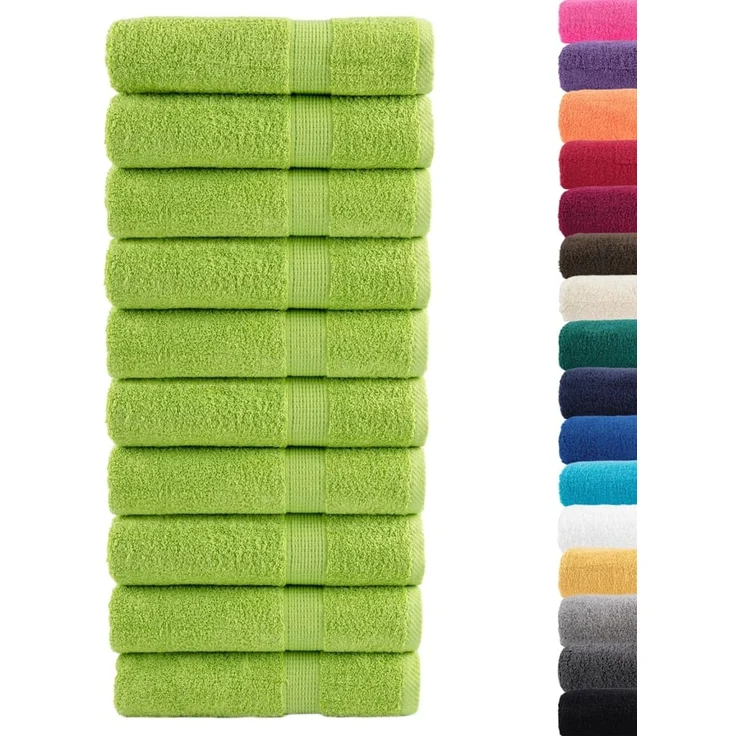 vidaXL Premium-Duschtücher SOLUND 10 Stk. Apfelgrün 70x140 cm 600 g/m² 137502 – Bild 2