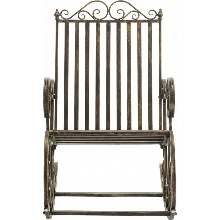 Schaukelstuhl ANNA Antik Outdoor - 56x90x94cm, Metall, Bronze | Gartenstuhl Liegestuhl Relaxstuhl Garten Terrasse – Bild 4