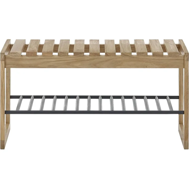 Linea Natura 'BANTRY' Bank, Massivholz Eiche natur, 88 x 45 x 30 cm, 80 kg belastbar