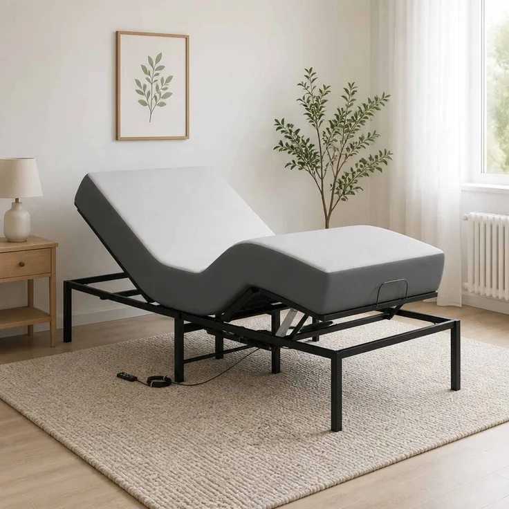 vidaXL Elektrisch verstellbares Bettgestell Schwarz 200 x 70 x 33,5 cm 42037356