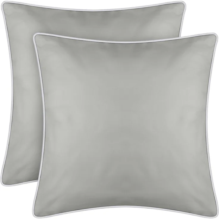 Outdoor Kissen mit Paspel ( 45 x 45 cm ) Dekokissen Garten - Reißverschluss - Schmutz- und Wasserabweisend - abnehmbarer Kissenbezug Beige 2er-Pack – Bild 1