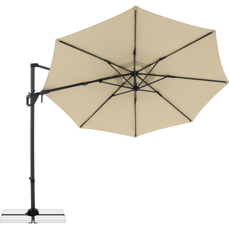 Doppler Sonnenschirm / Ampelschirm "LIFE 310 Side", sand, Ø 310 cm – Bild 9