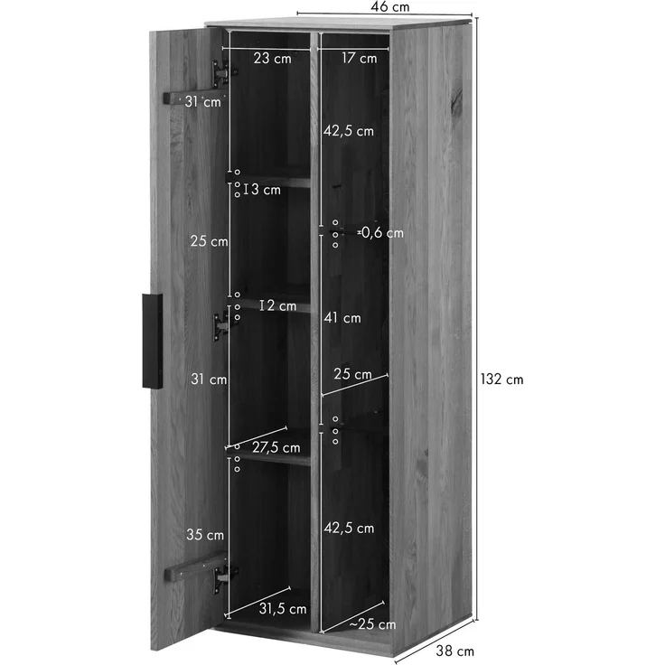 Hängevitrine Wildeiche 46x38x132 natur geölt LINDAU #12 – Bild 8