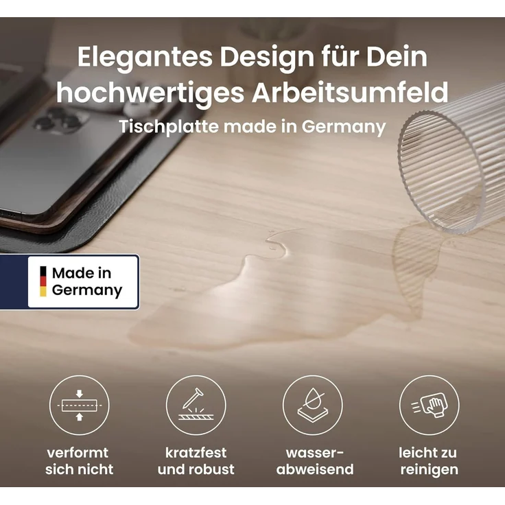 Desktopia Pro X - Elektrisch höhenverstellbarer Schreibtisch / Ergonomischer Tisch mit Memory-Funktion, Ahorn, Gestell Weiß, 180x80 cm – Bild 7