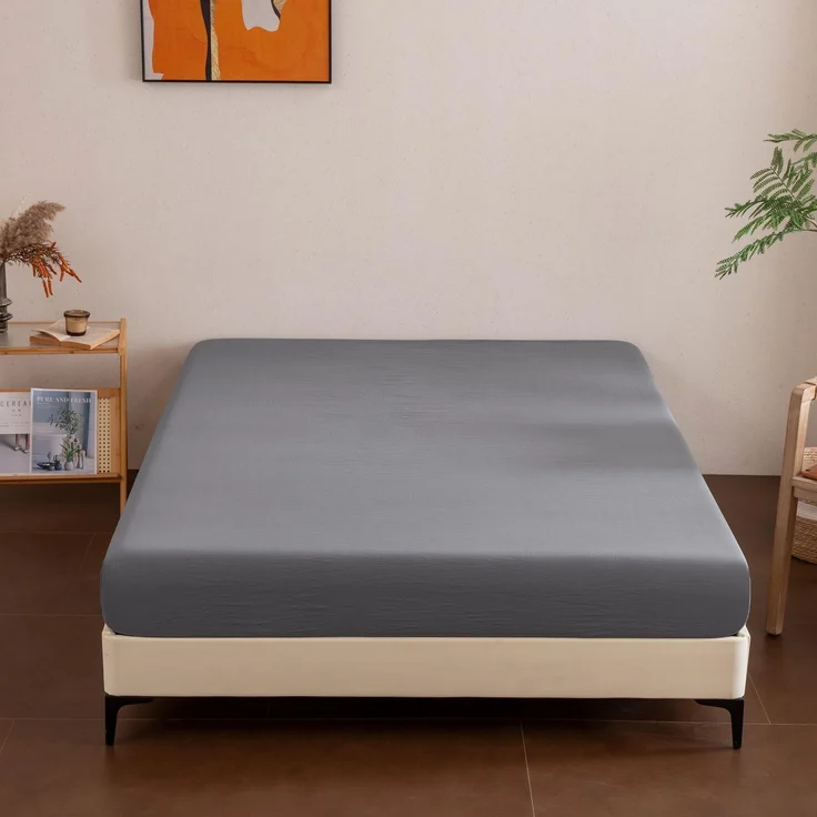 Sonvie Spannbettlaken 160x200cm Spannbetttuch Stretch, Matratzenhöhe bis 30cm Bettlaken Weich und atmungsaktiv Maschinenwaschbar Grau